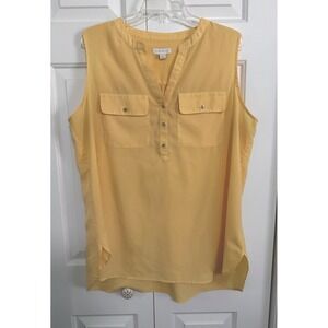 CHARTER CLUB Size XL Women's yellow blouse button-up sleeveless
